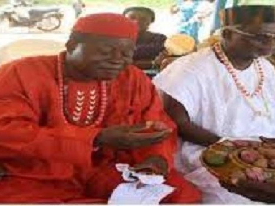 Traditional way of receiving visitors in Igbo land